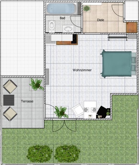 Palmen Apartment Direkt In 巴特艾布灵 外观 照片
